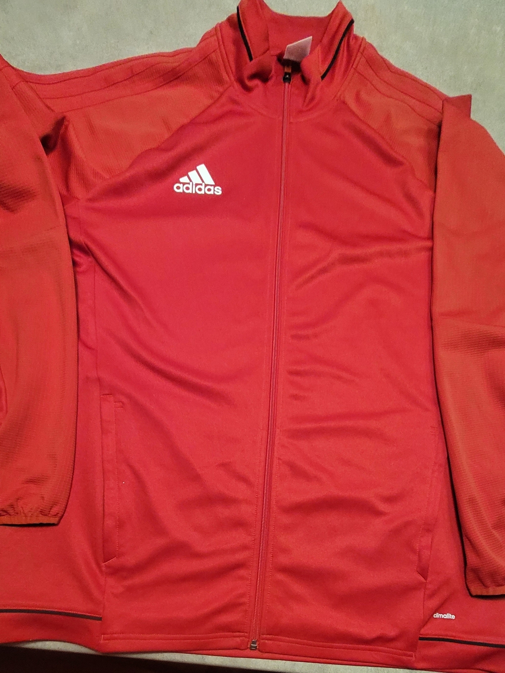 adidas Red Full-Zip Performance Jacket with Stand Collar - Worn Twice